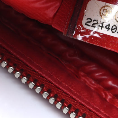 Chanel Lambskin Quilted Small Curvy Pouch Cosmetic Case Red 7 of 7