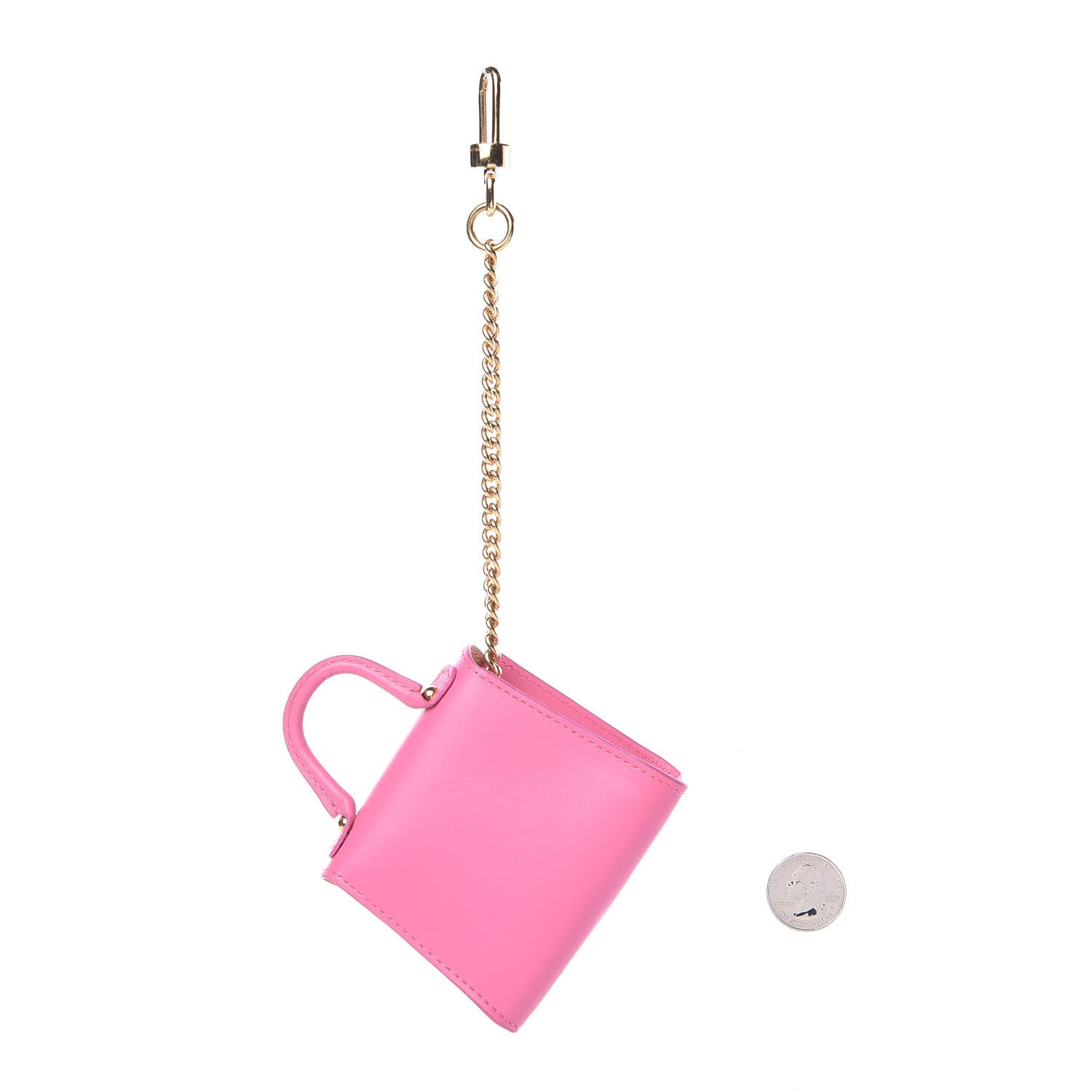 Delvaux Calfskin Mini Brillant Bag Charm Pink 4 of 8