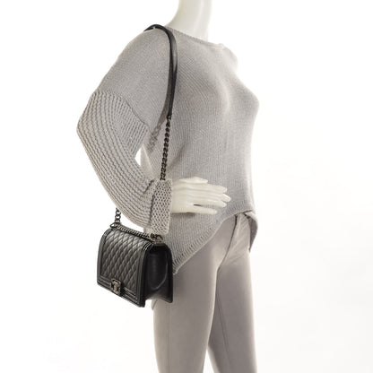 Chanel Goatskin Quilted Patent Medium Duo Boy Flap Black 2 of 7