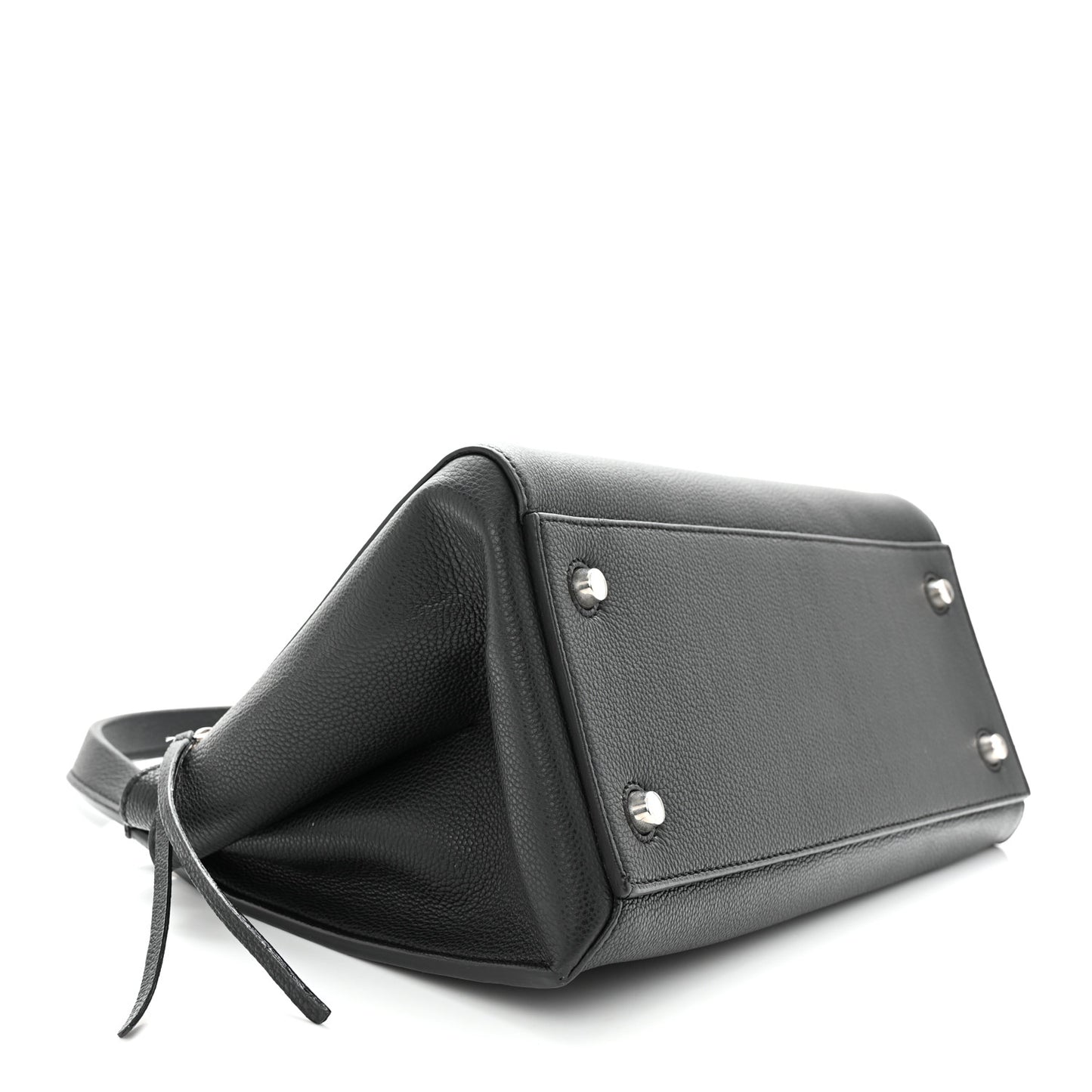 Supple Calfskin Medium Edge Shoulder Bag Black