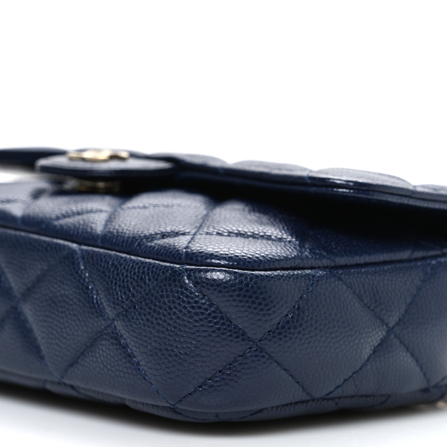 Chanel Caviar Quilted Flap Phone Holder With Chain Navy Blue 11 of 11
