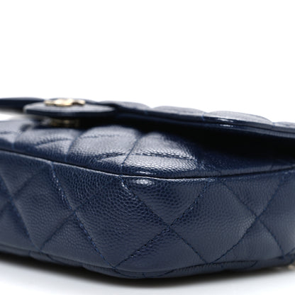 Chanel Caviar Quilted Flap Phone Holder With Chain Navy Blue 11 of 11