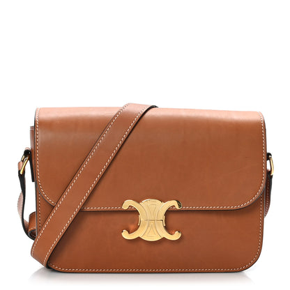 Celine Shiny Calfskin Medium Triomphe Tan 1 of 9