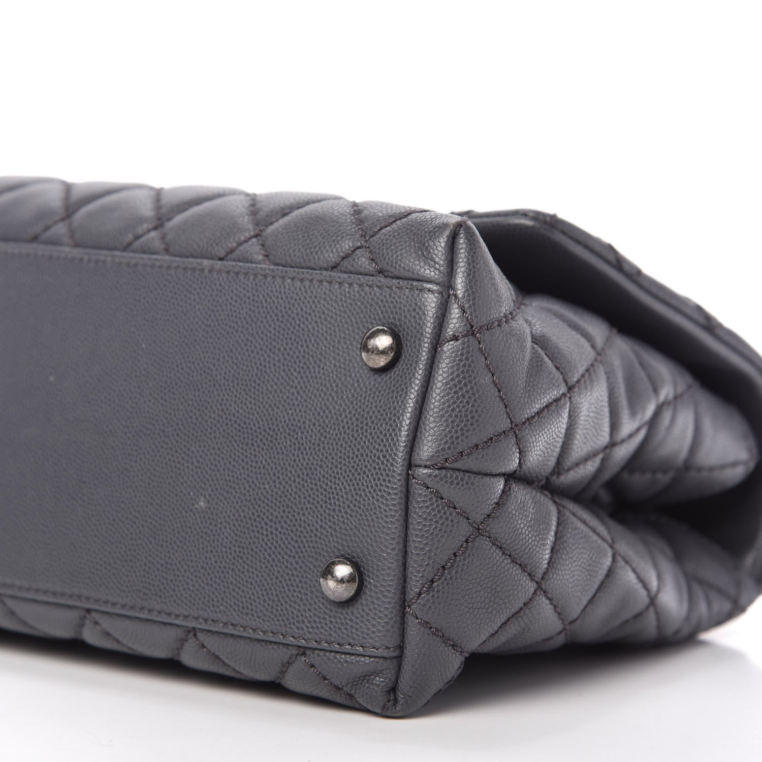 Chanel Caviar Quilted Small Coco Handle Flap Gray 7 of 10