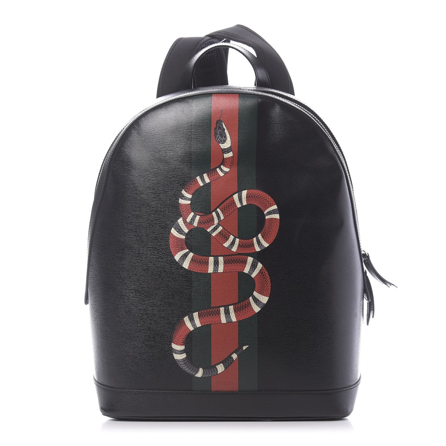 Calfskin Kingsnake Dome Backpack Black