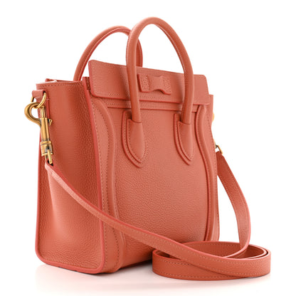 Celine Drummed Calfskin Nano Luggage Lychee 2 of 10