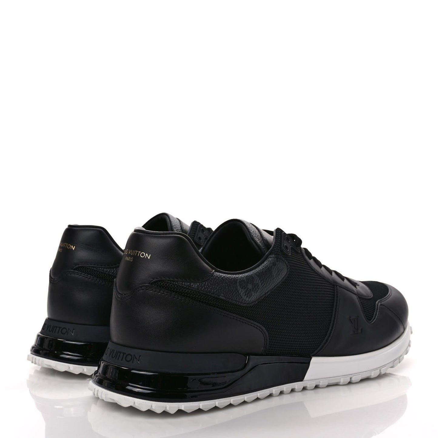 Calfskin Monogram Run Away Sneakers 12 Black