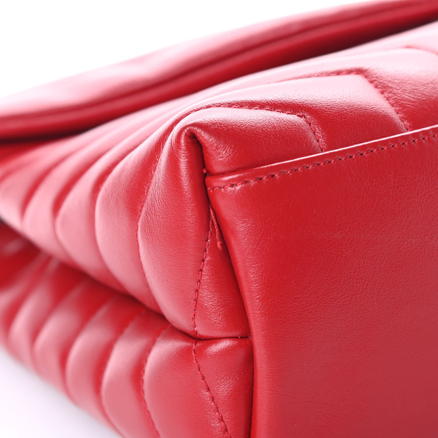 Saint Laurent Calfskin Y Quilted Monogram Medium Loulou Chain Satchel Red 12 of 15