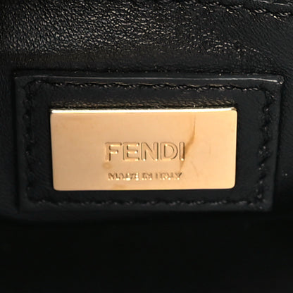 Fendi Vitello Seta Shiny Nappa Scalloped Studded Mini Peekaboo Iconic Satchel Black 7 of 11