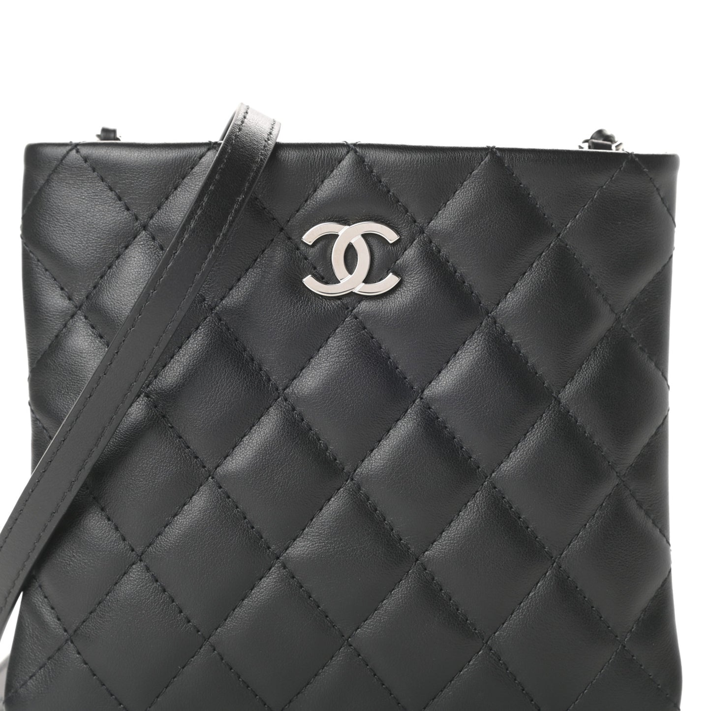 Lambskin Quilted Crossbody Bag Black