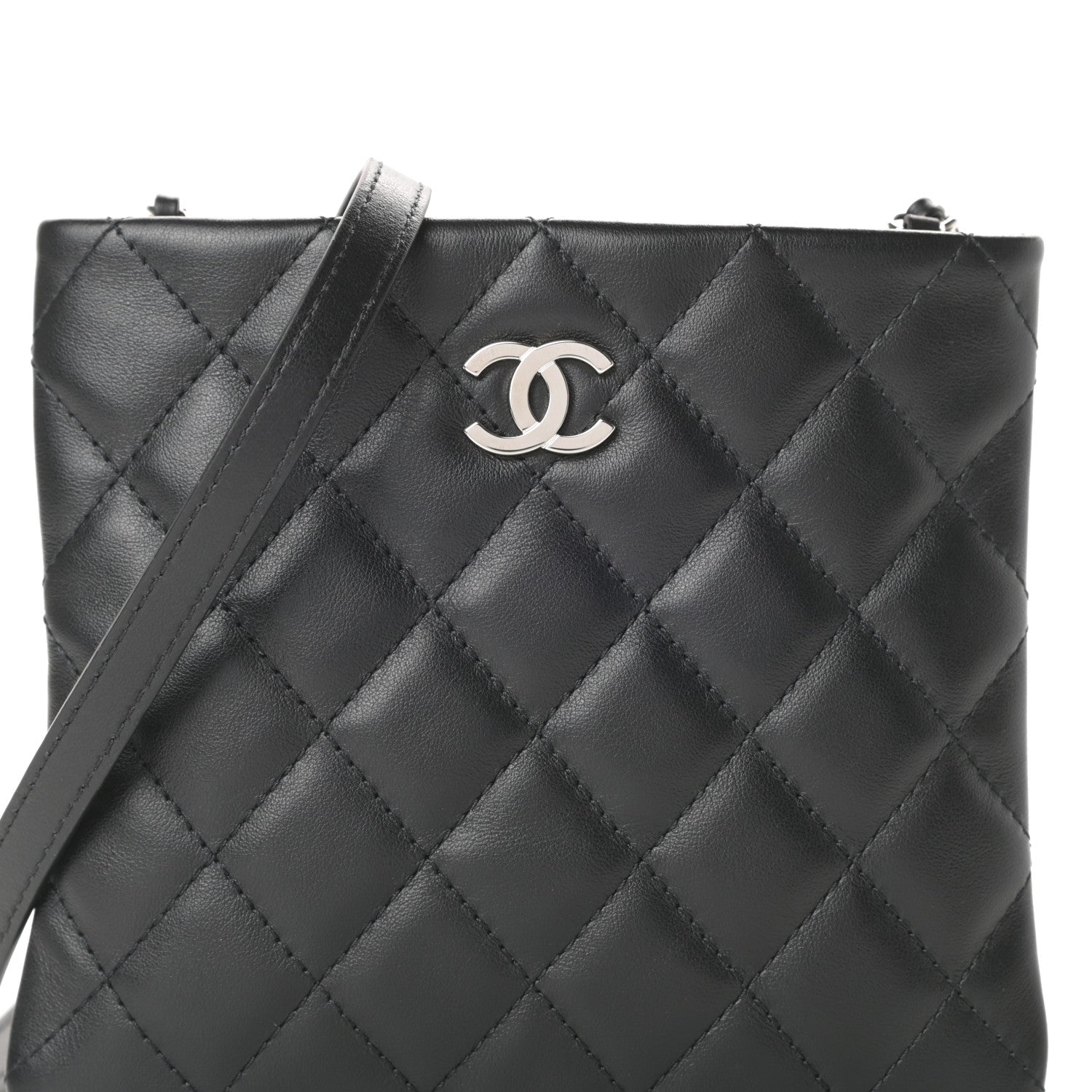 Chanel Lambskin Quilted Crossbody Bag Black 9 of 11