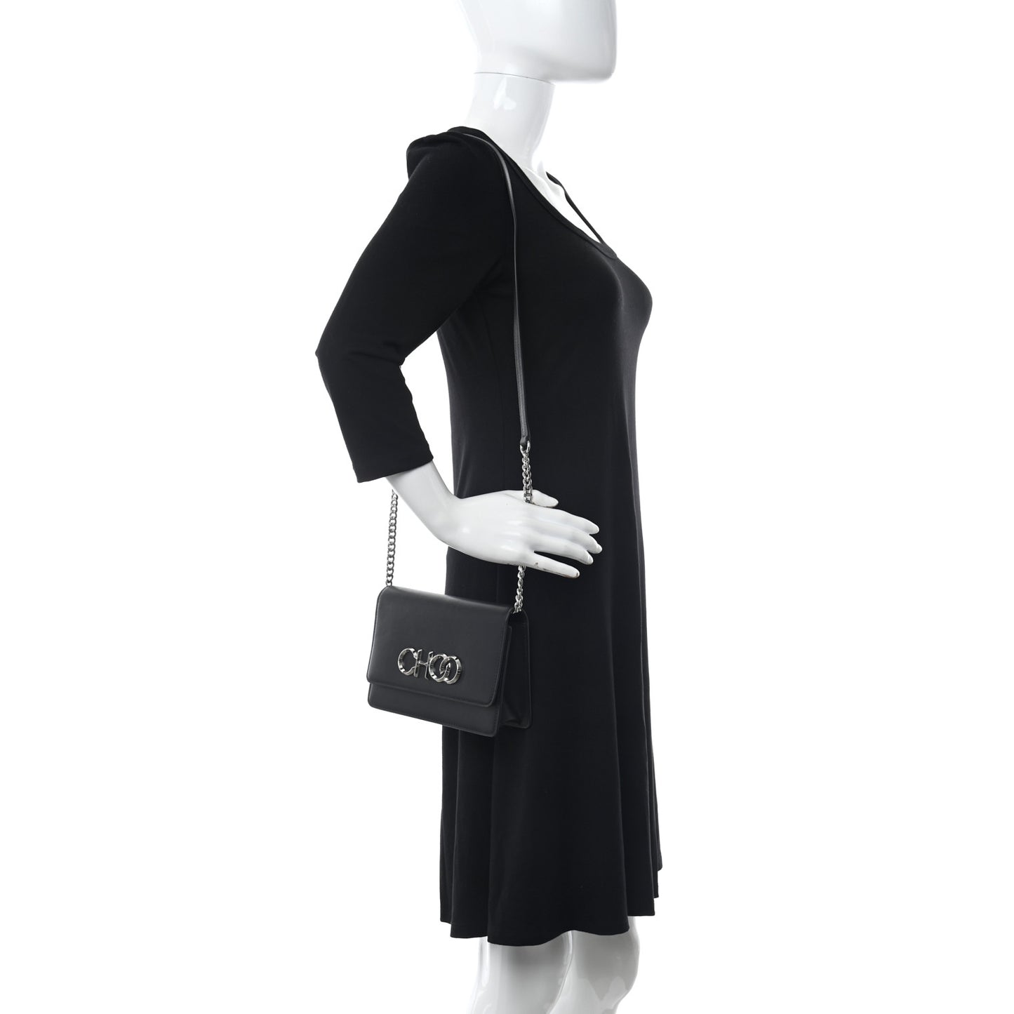 Smooth Calfskin Sidney Flap Chain Bag Black