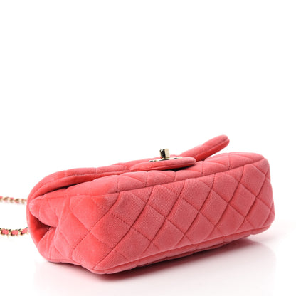 Chanel Velvet Quilted Mini Rectangular Pearl Crush Flap Pink 4 of 12
