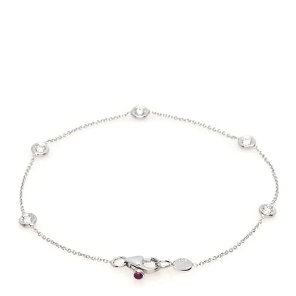 Roberto Coin 18K White Gold Diamond By the Inch Five Station Bracelet 3 of 5