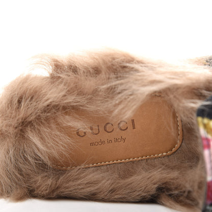 Gucci Velvet Fur Floral Womens Princetown Slippers 37 Black 8 of 11