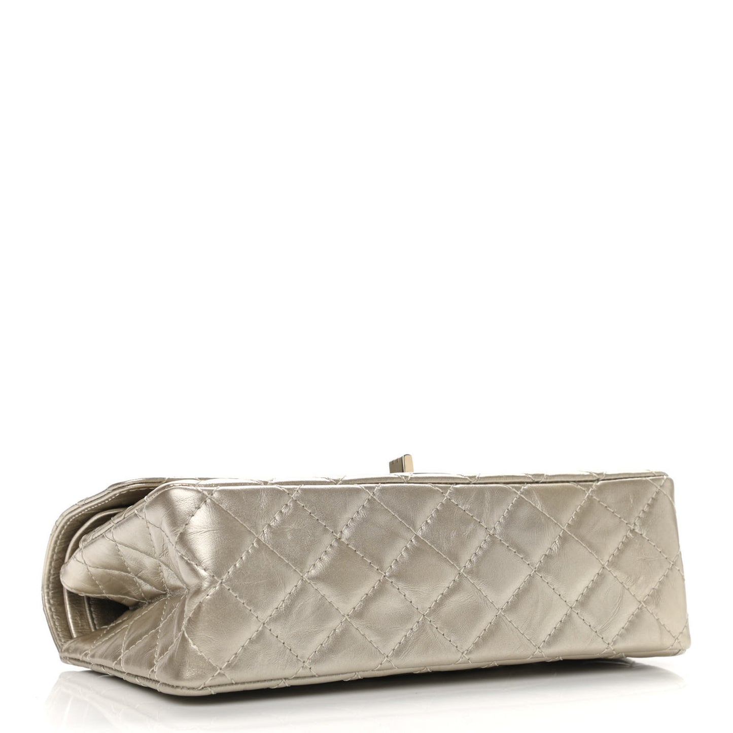 Metallic Aged Calfskin Quilted 2.55 Reissue 225 Flap Gold
