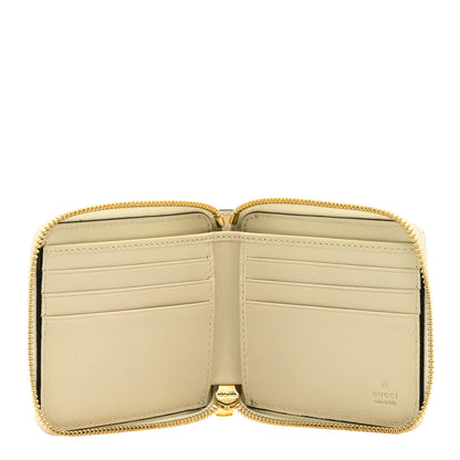 Gucci Vitello Eclipse Interlocking G Zip Around Card Case Wallet Mystic White Hibiscus Red 5 of 7