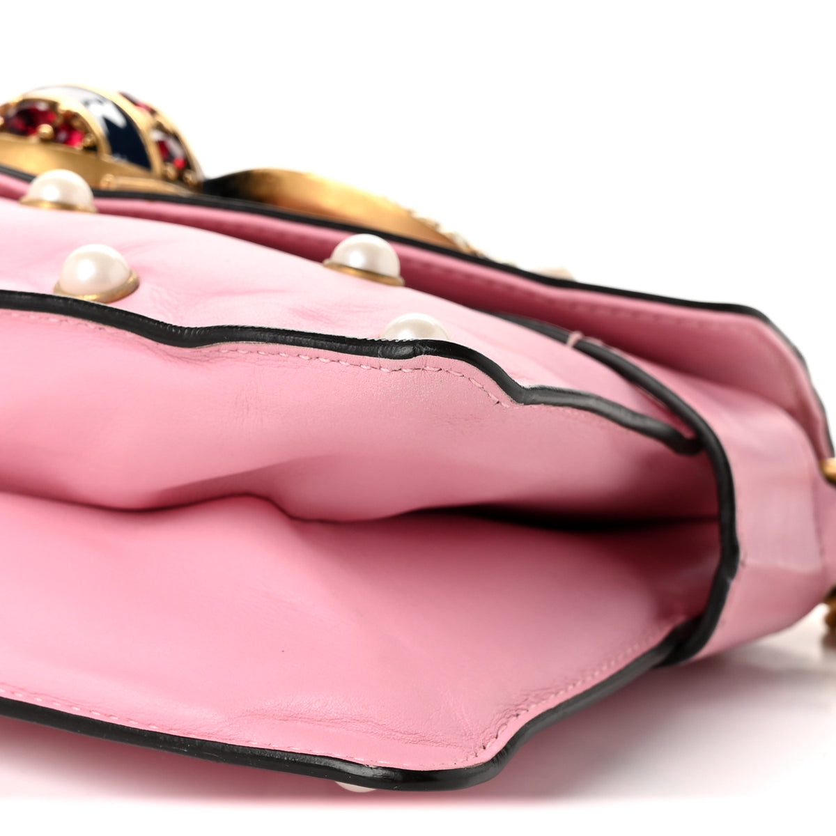 Nappa Pearl Studded Mini Queen Margaret Broadway Shoulder Bag Sugar Pink