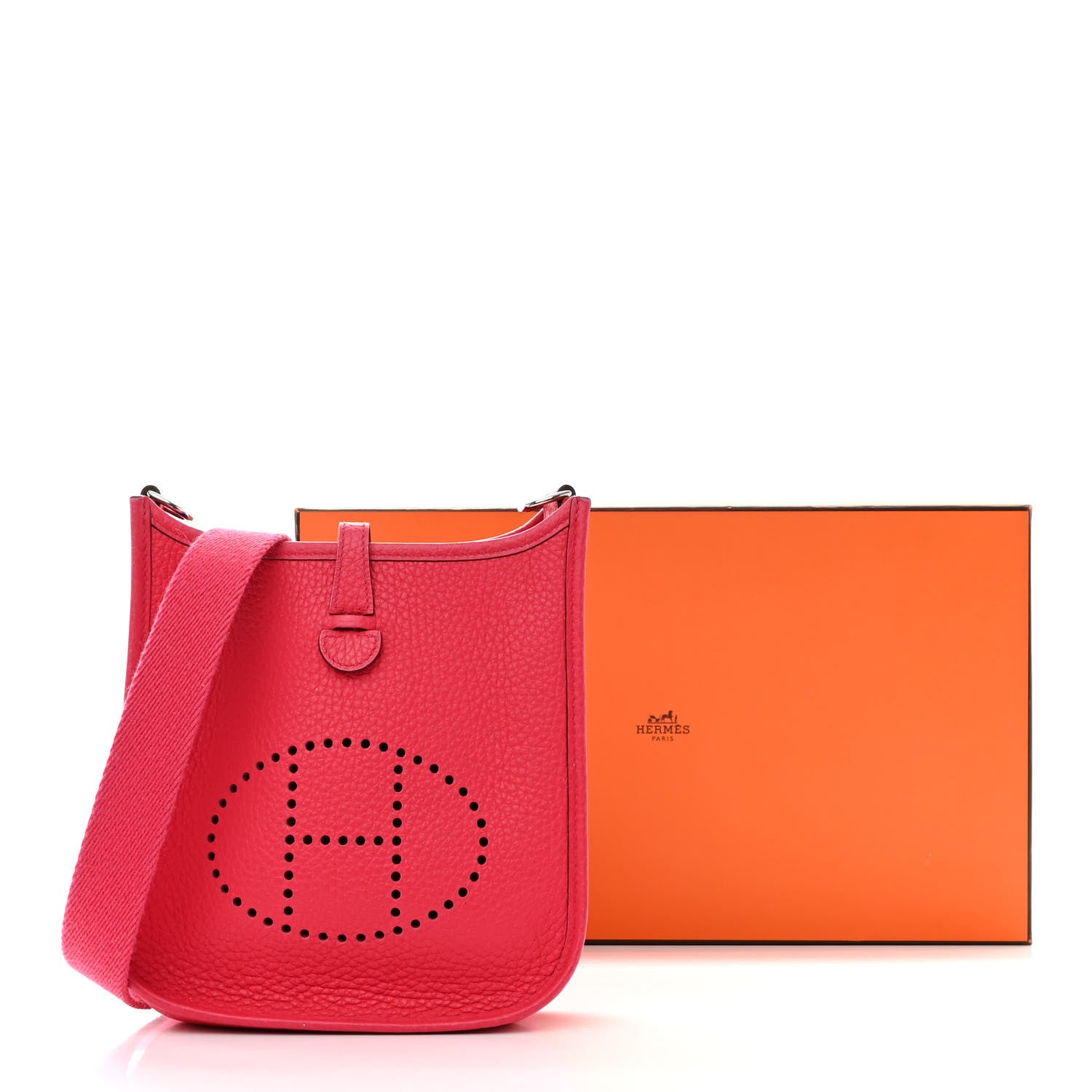 Hermes Taurillon Clemence Evelyne TPM Rose Extreme 15 of 15