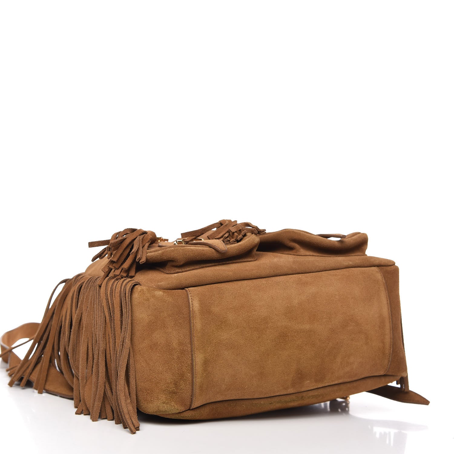 Saint Laurent Suede Calfskin Fringe Festival Backpack Light Ocre 4 of 12