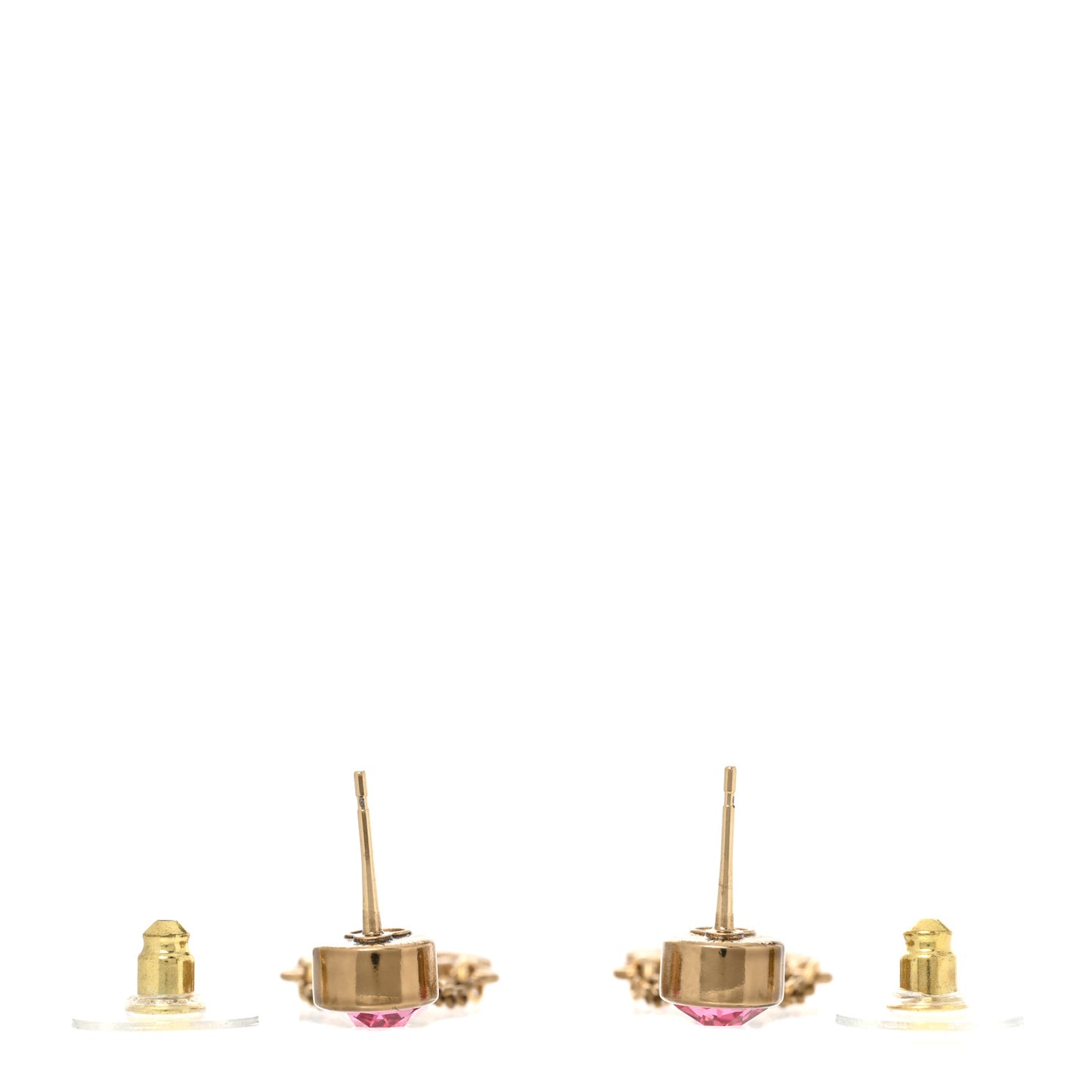 Pearl Crystal CC Heart Drop Earrings Gold Multicolor