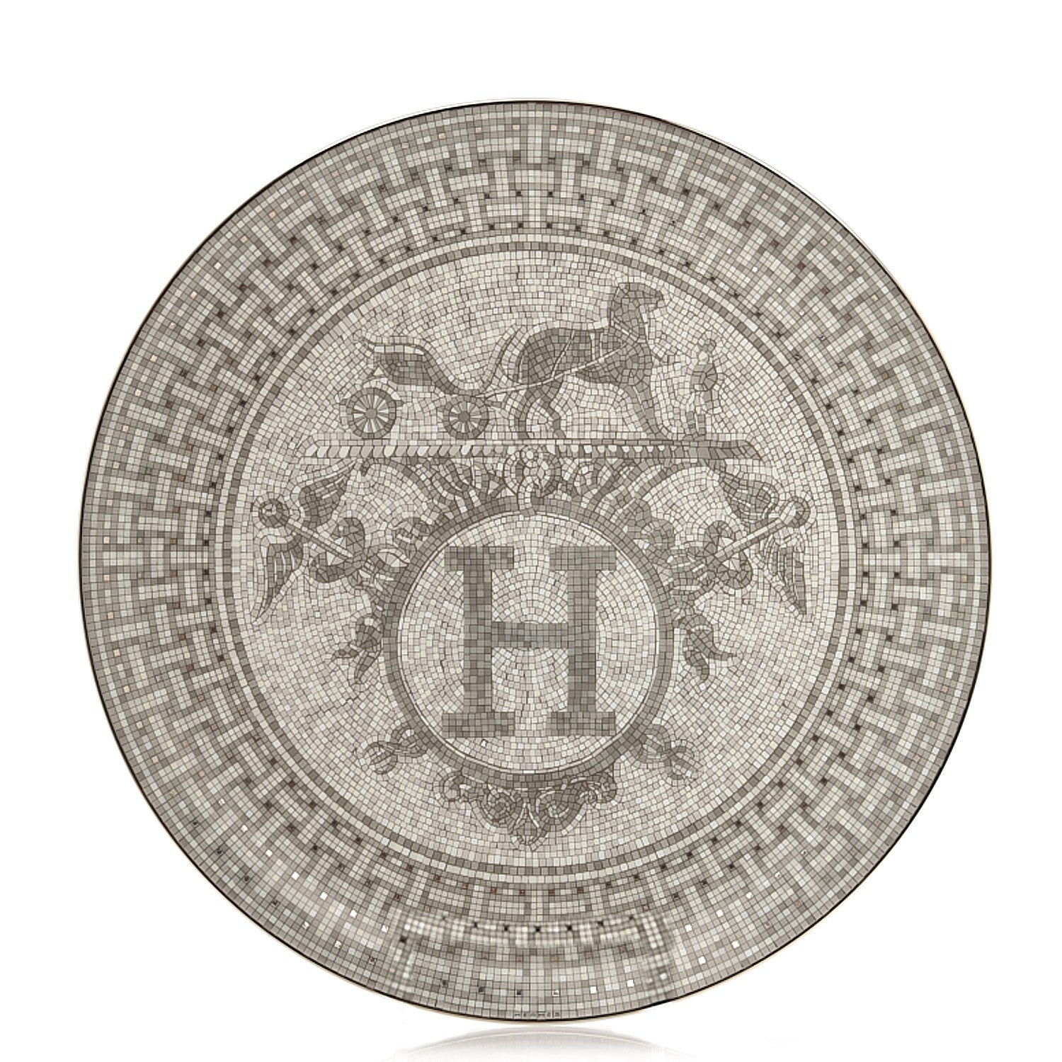Hermes Porcelain Mosaique au 24 Platine Tart Platter 1 of 6