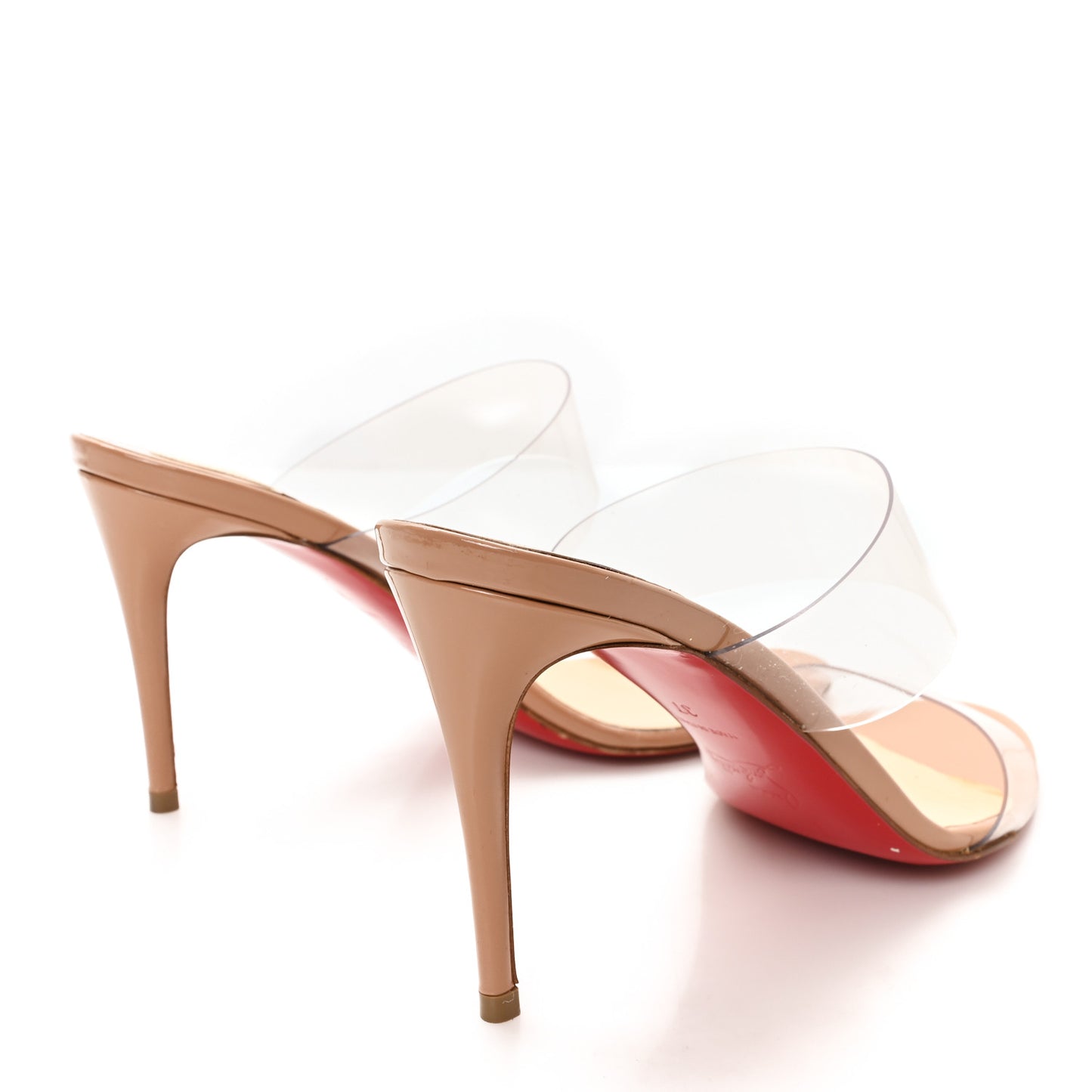 Patent PVC Just Nothing 85 Slide Sandals 37 Nude