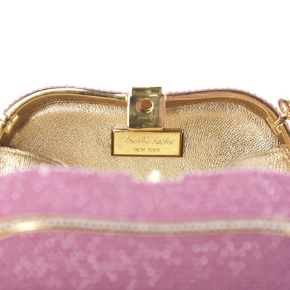 Judith Leiber Swarovski Crystal Minaudiere Clutch Pink 6 of 16