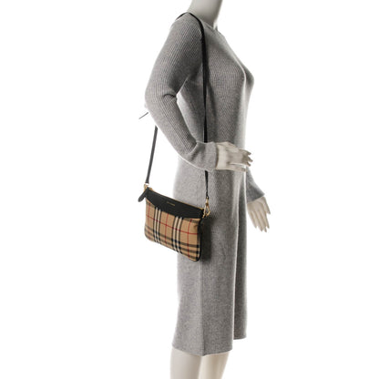 Burberry Horseferry Check Peyton Crossbody Clutch Bag Black 2 of 7