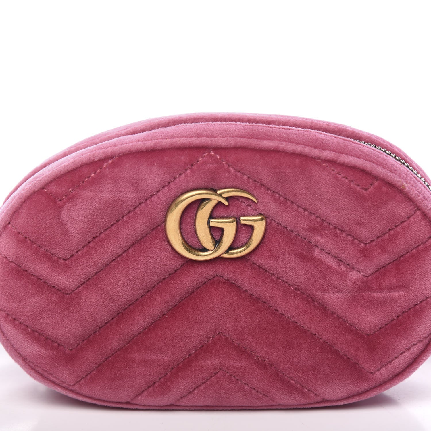 Gucci Velvet Matelasse GG Marmont Belt Bag 85 34 Light Raspberry Rose 7 of 10