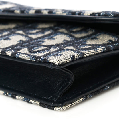 Christian Dior Oblique Saddle Card Holder Blue 10 of 12