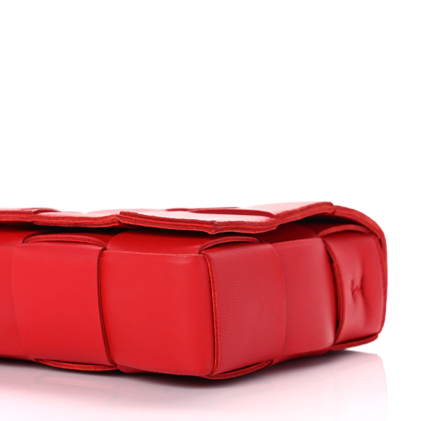 Lambskin Maxi Intrecciato Cassette Crossbody Bag Bright Red