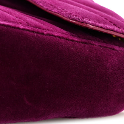 Gucci Velvet Matelasse Mini GG Marmont Shoulder Bag Fuchsia Violet Cyclamen 13 of 13