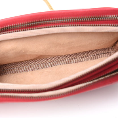 Gucci Calfskin Matelasse Mini GG Marmont Chain Crossbody Bag Hibiscus Red 8 of 13