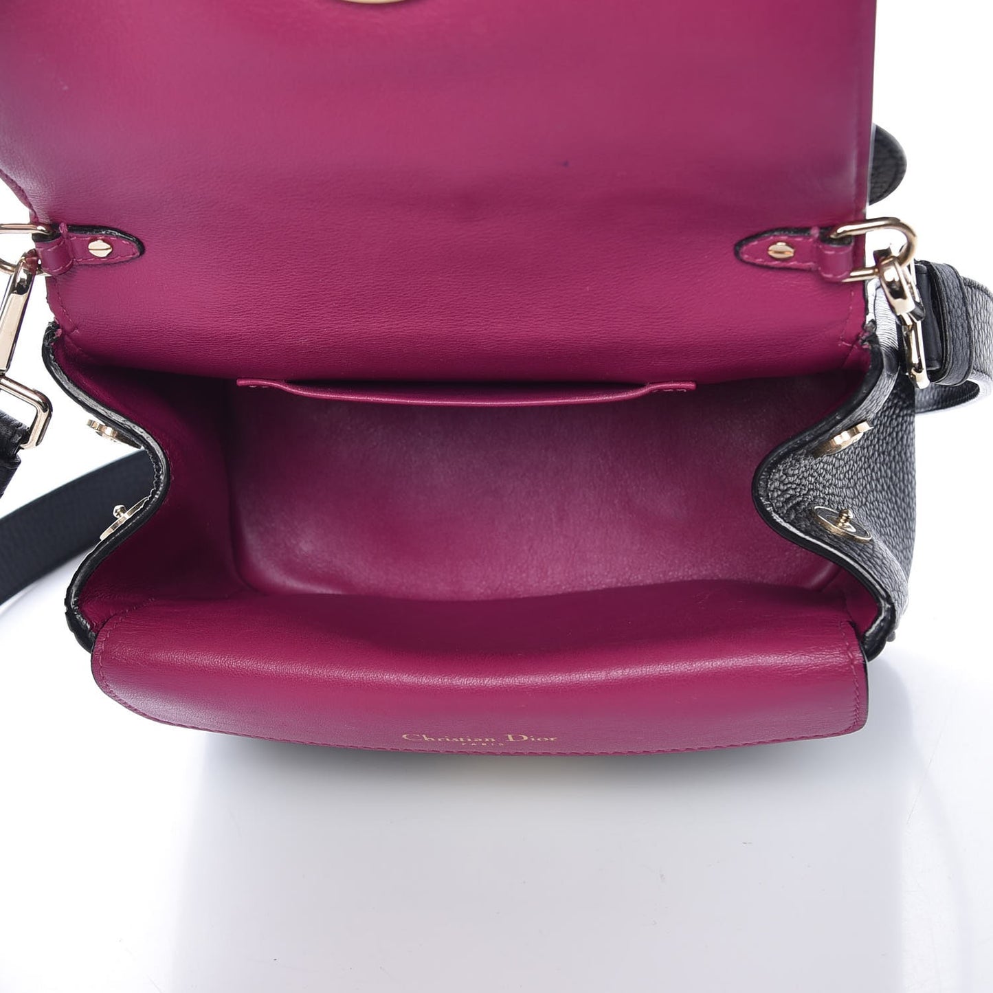 Bullcalf Mini Be Dior Flap Black Fraise