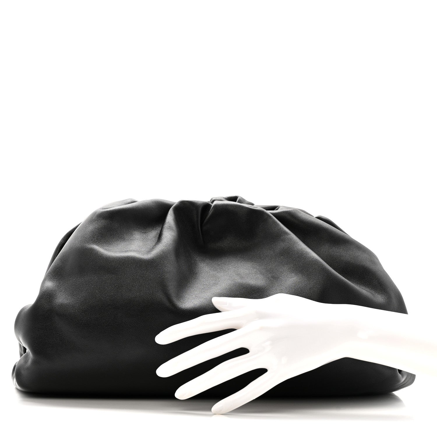 Bottega Veneta Smooth Butter Calf The Pouch Oversized Clutch Black 2 of 9
