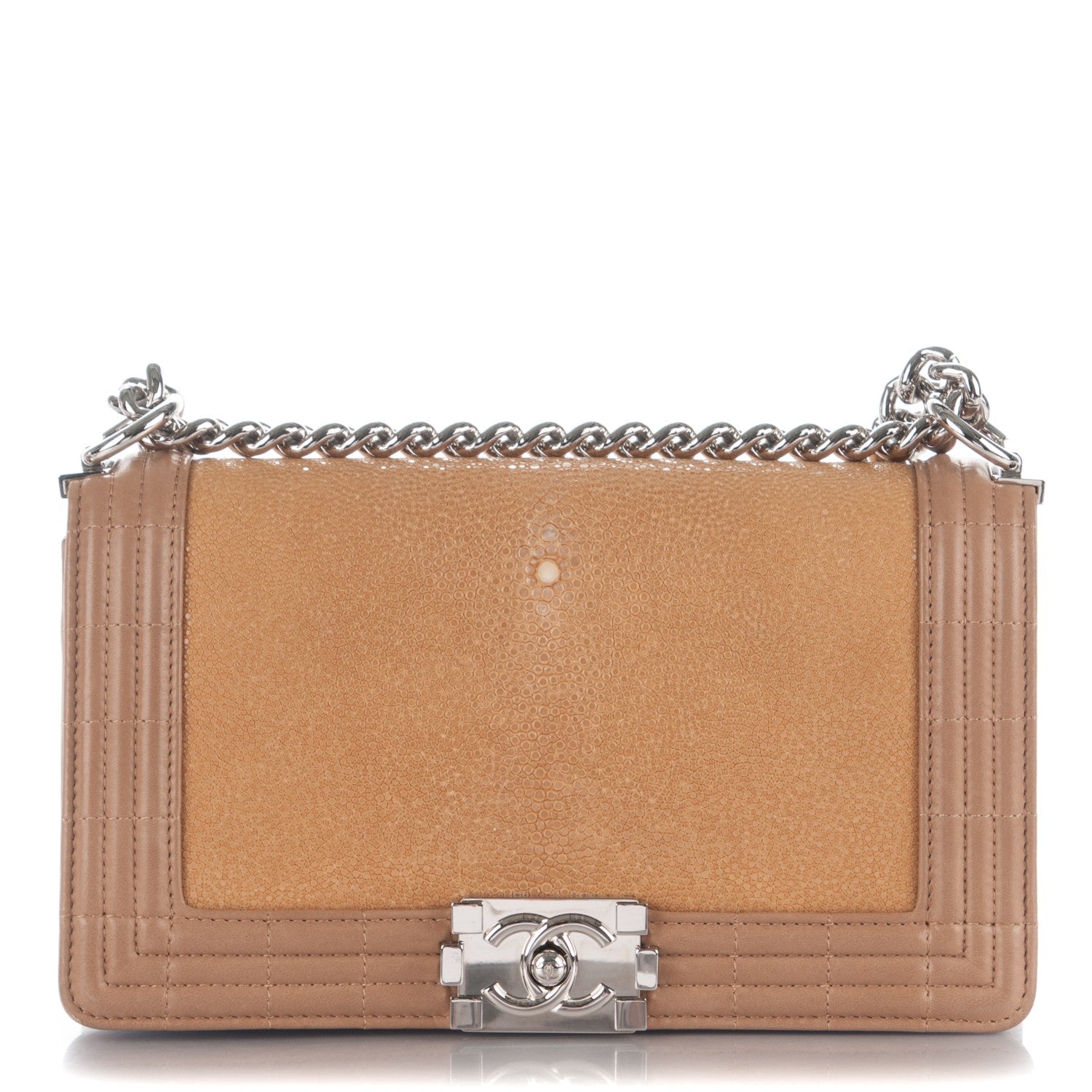 Chanel Galuchat Stingray Medium Boy Flap Light Pink 1 of 8