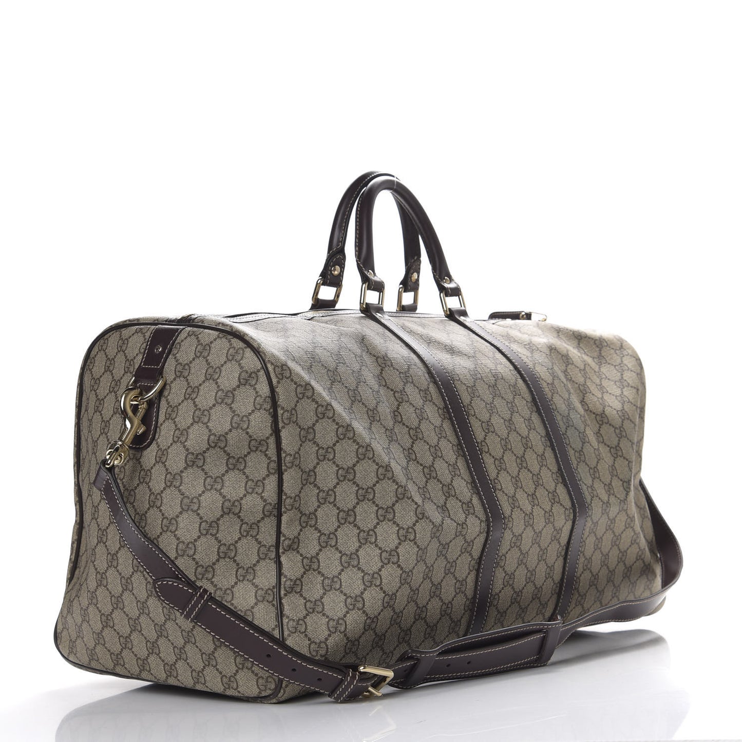 GG Plus Monogram Large Carry On Duffle Bag Brown