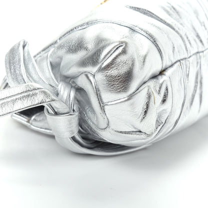 Gucci Metallic Calfskin Hysteria Clutch Silver 6 of 10