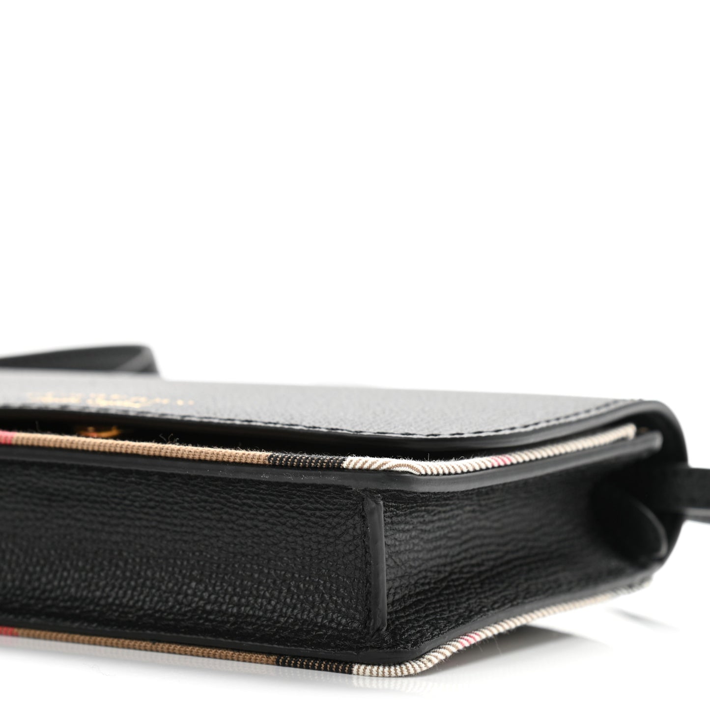 Derby Calfskin House Check Wallet On Chain Black