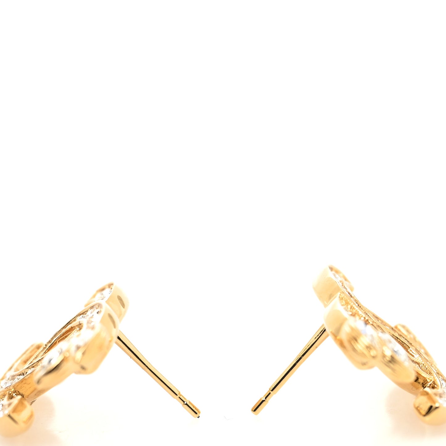Crystal Wheat CC Earrings Gold