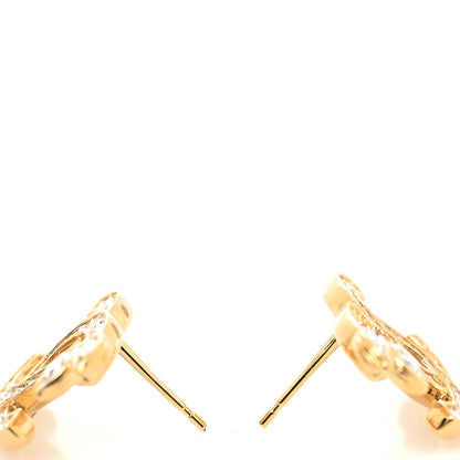 Chanel Crystal Wheat CC Earrings Gold 3 of 4