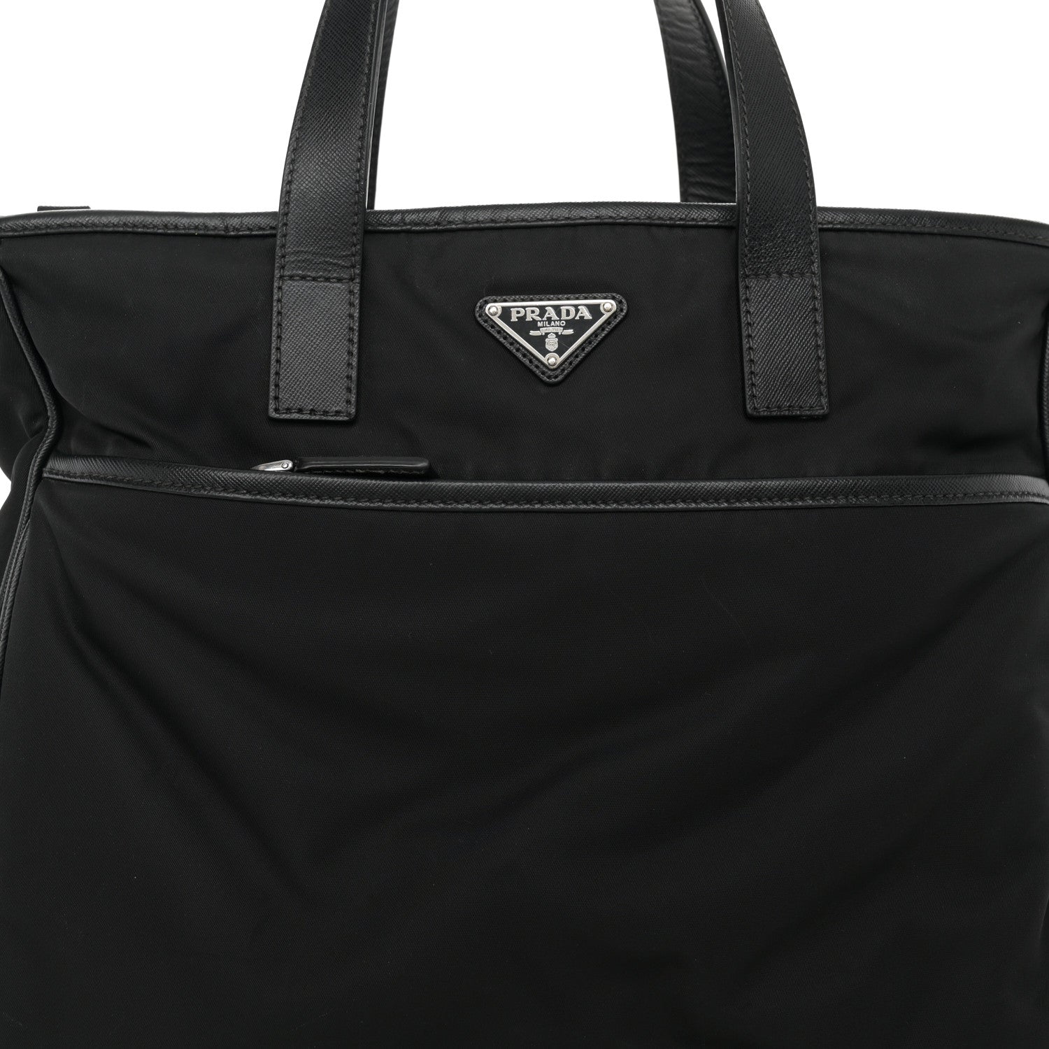 Prada Tessuto Nylon Saffiano Tote Black 7 of 10