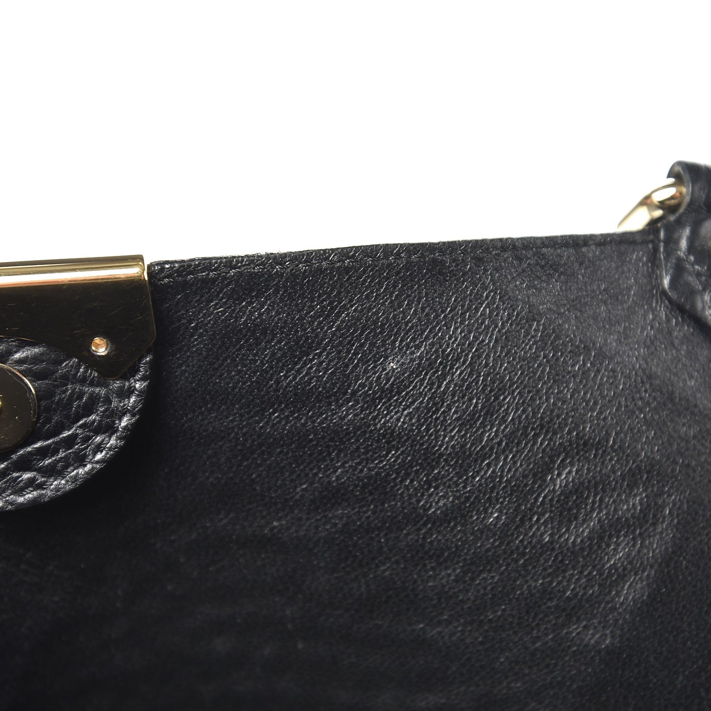 Signature Grain Calfskin Check Embossed Small Canterbury Tote Black