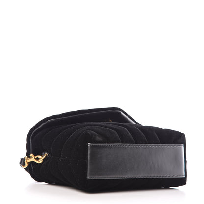 Saint Laurent Velvet Y Quilted Monogram Toy Loulou Chain Satchel French Black 4 of 10