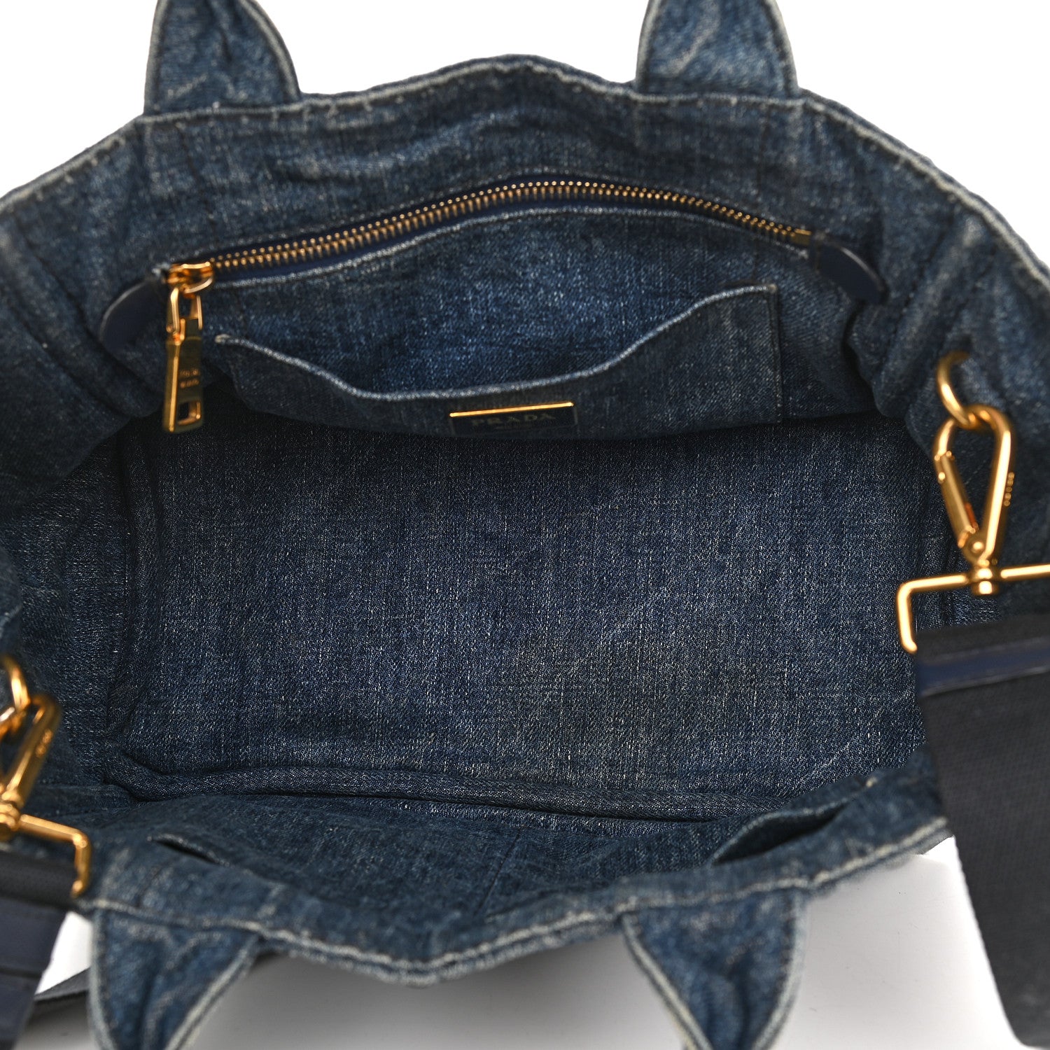 Prada Denim Small Logo Tote Avio 5 of 18