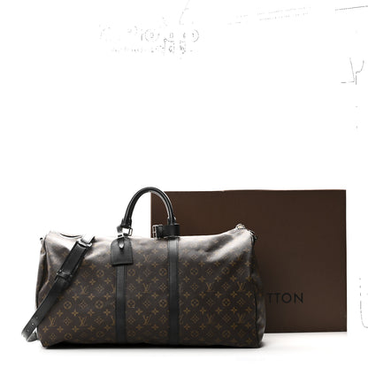 Louis Vuitton Monogram Macassar Keepall Bandouliere 55 10 of 10