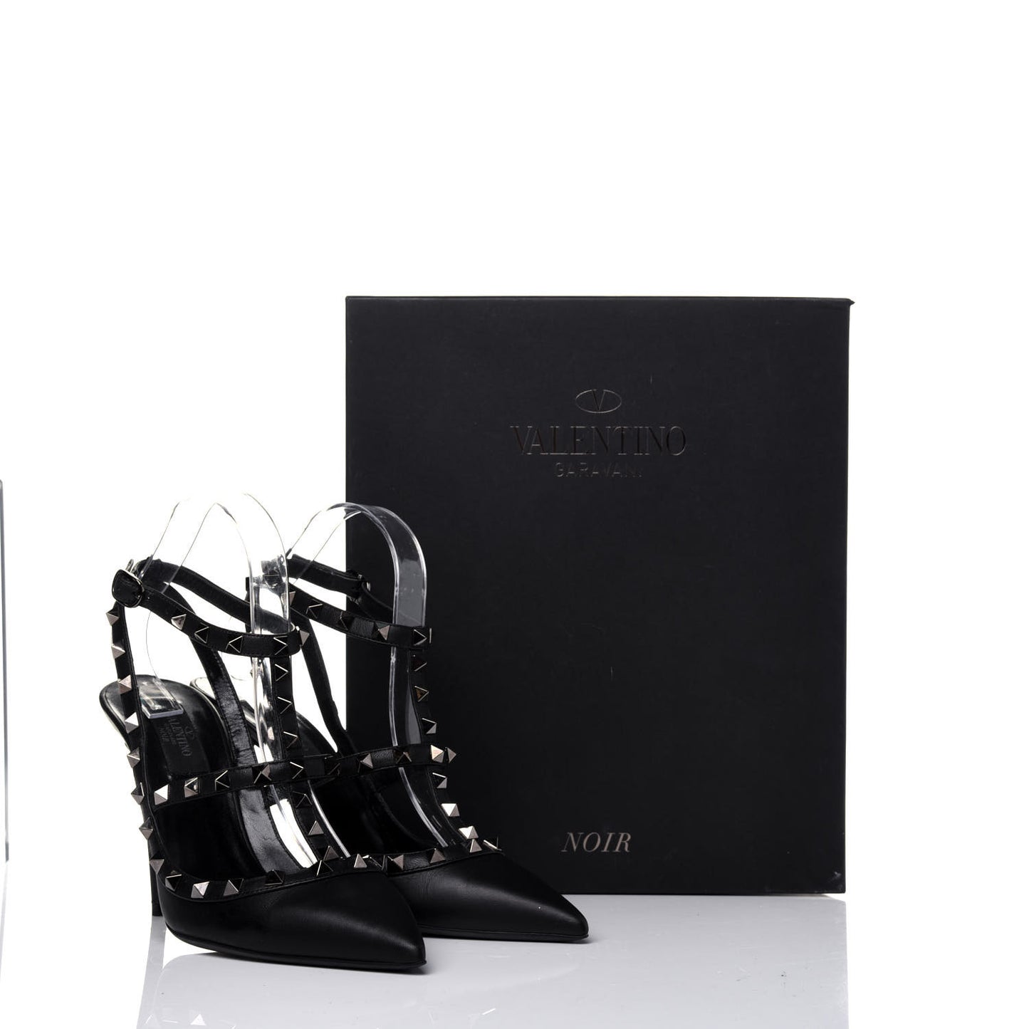 Nappa Rockstud Ankle Strap Pumps 39 Black