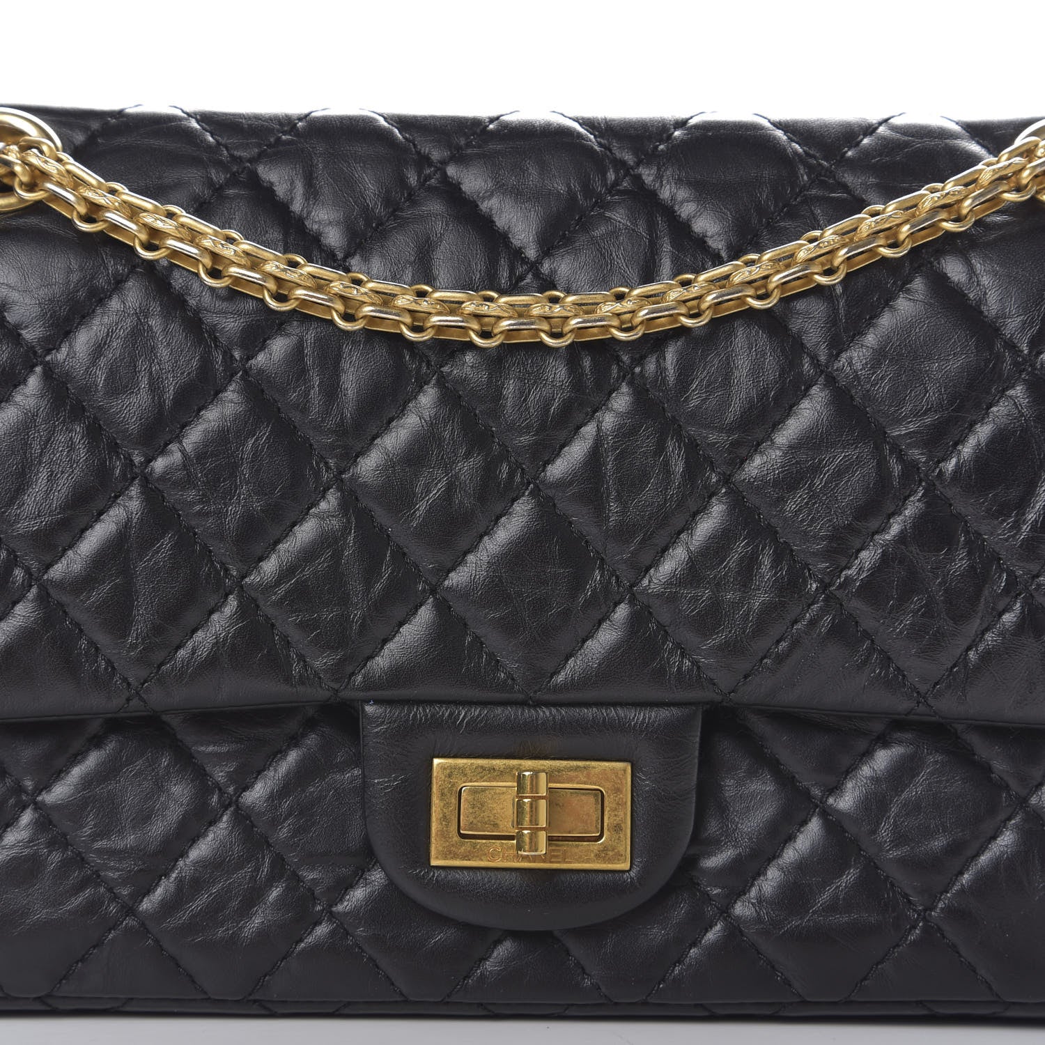 Chanel Aged Calfskin Quilted 2.55 Reissue 225 Flap Black 9 of 10