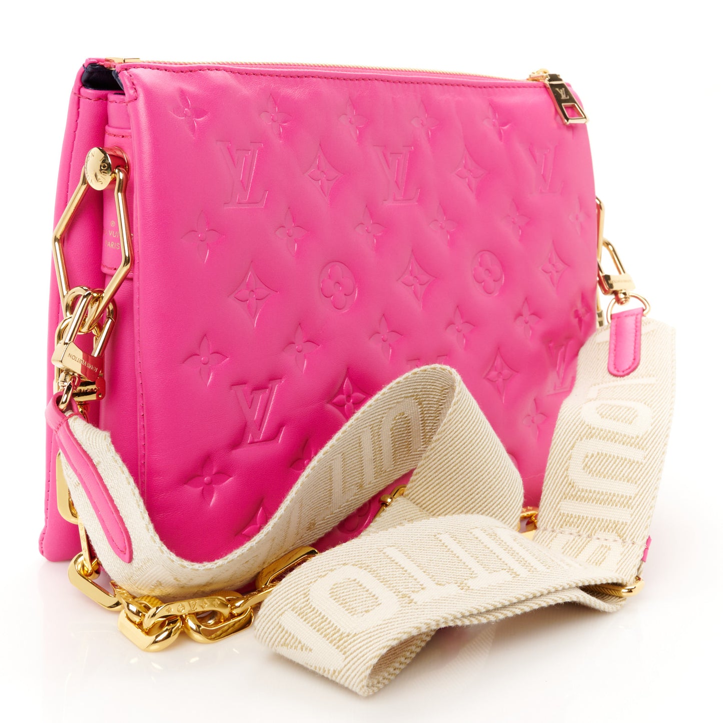 Lambskin Embossed Monogram Coussin PM Rose Miami